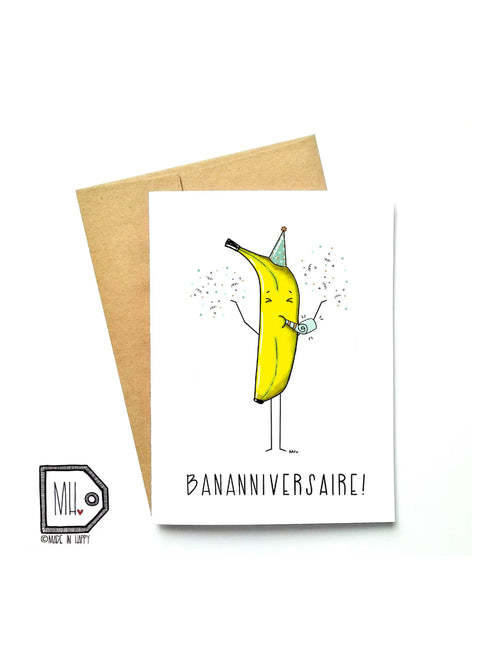 Carte de souhaits - Bananniversaire