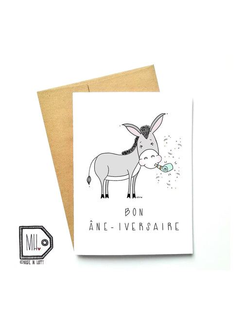 Carte de souhaits - Bon âne-iversaire