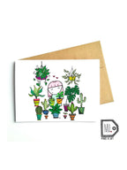 Carte de souhaits - Dame aux plantes