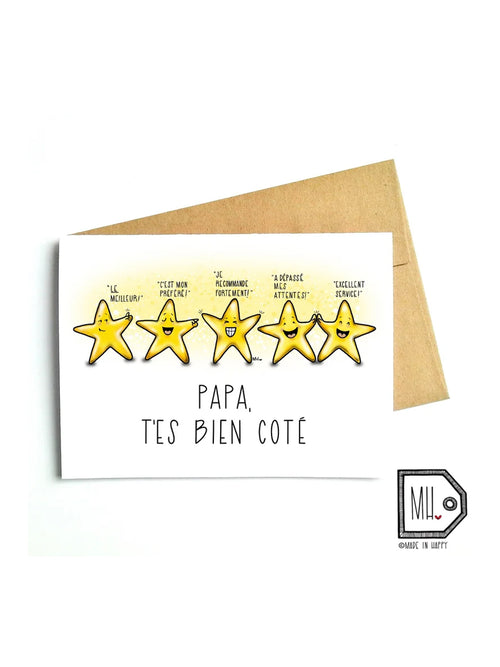 Carte de souhaits - Papa, t'es bien coté