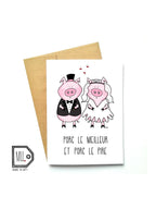 Carte de souhaits - Porc le meilleur et porc le pire