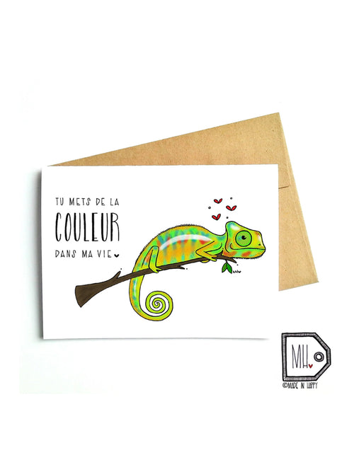 Carte de souhaits - Tu mets de la couleur dans ma vie