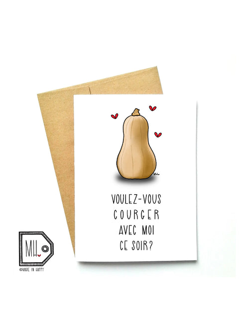 Carte de souhaits - Voulez-vous courger avec moi ce soir ?