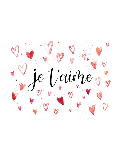 Carte de souhaits - Je t'aime coeurs