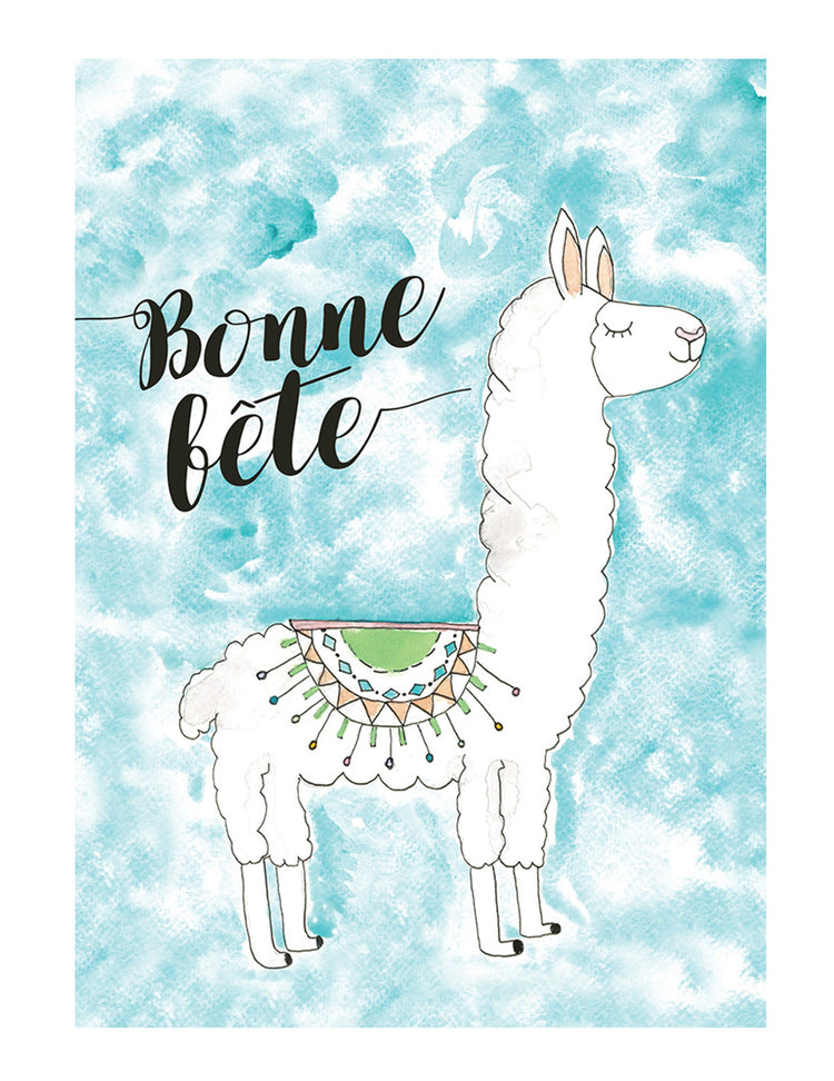Carte de souhaits - Bonne Fête Alpaga. Vendue chez Tah-dah !