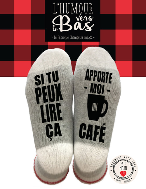 Bas de laine humoristiques - Si tu peux lire ça, apporte-moi un café !