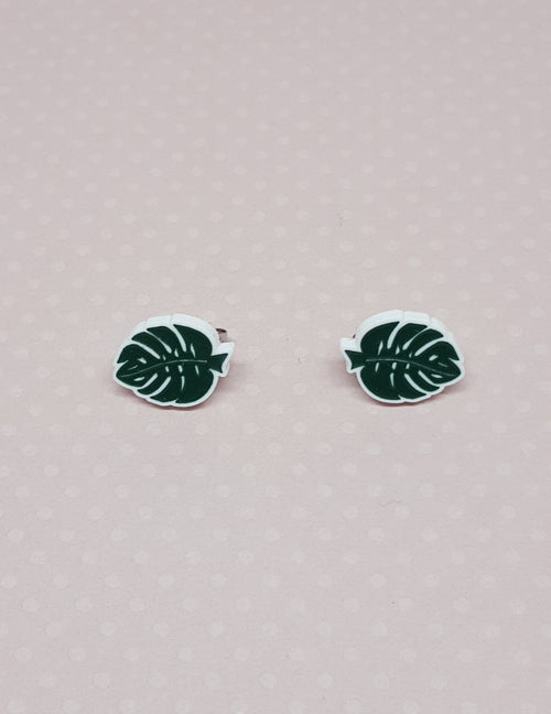 Boucles d'oreilles - Feuilles Monstera