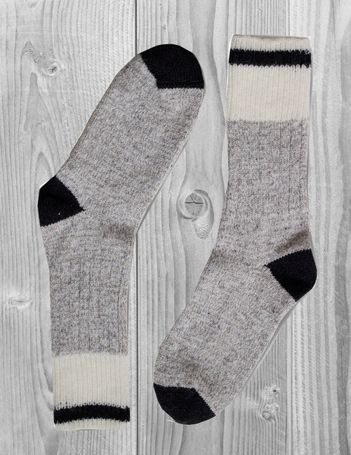 Bas de laine - Barre noir