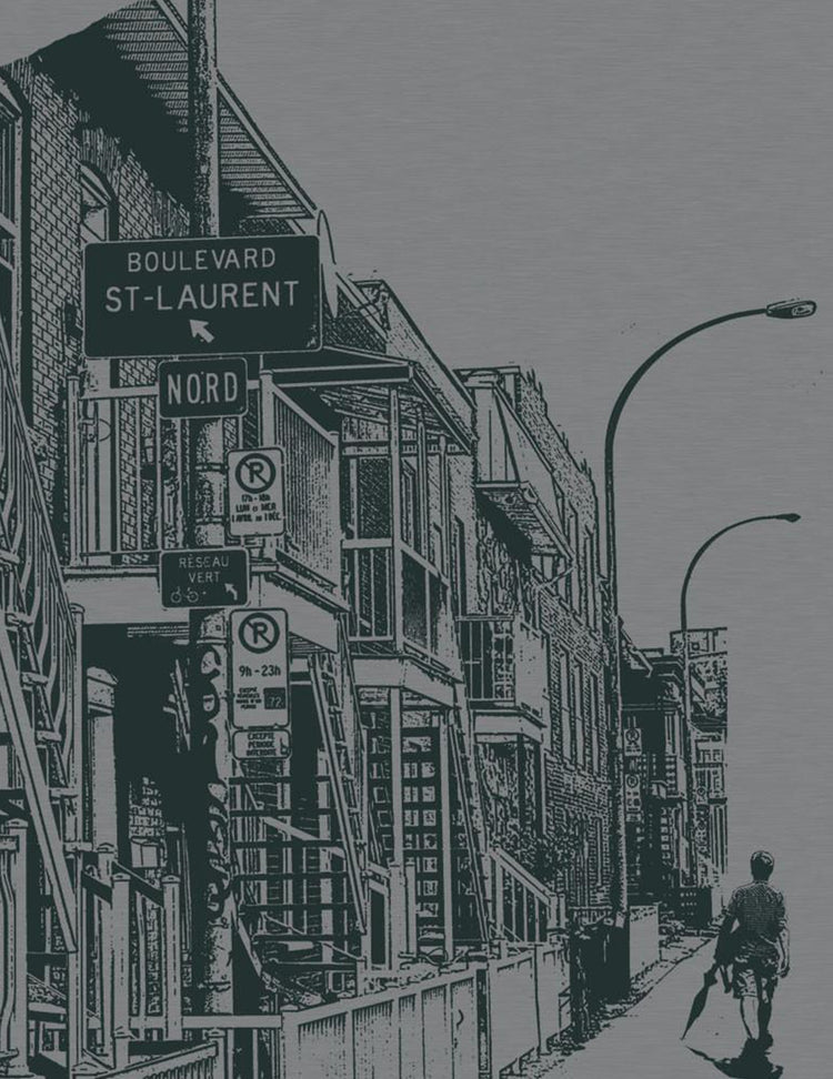 Propagez votre urbanité avec ce t-shirt ! Gris boulevard Saint-Laurent. Vendu chez Tah-dah !