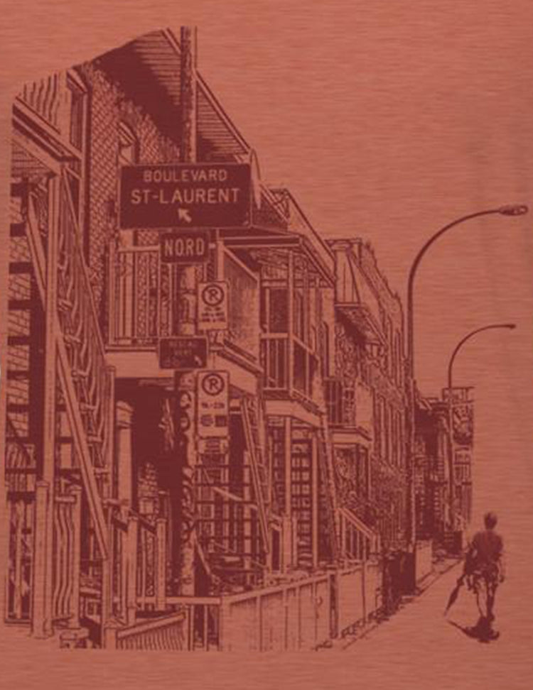 T-shirt urbain pour femme - Blv Saint-Laurent. Vendu chez Tah-dah !