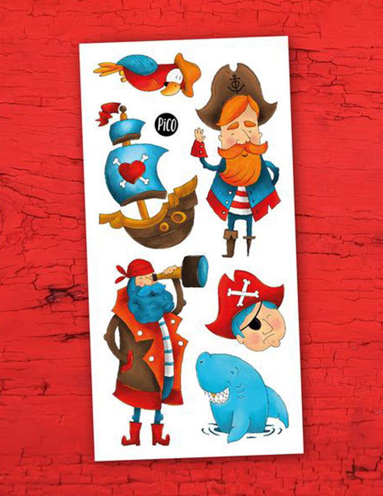 Tatouages temporaires pour enfants. Les pirates. Vendus chez Tah-dah !