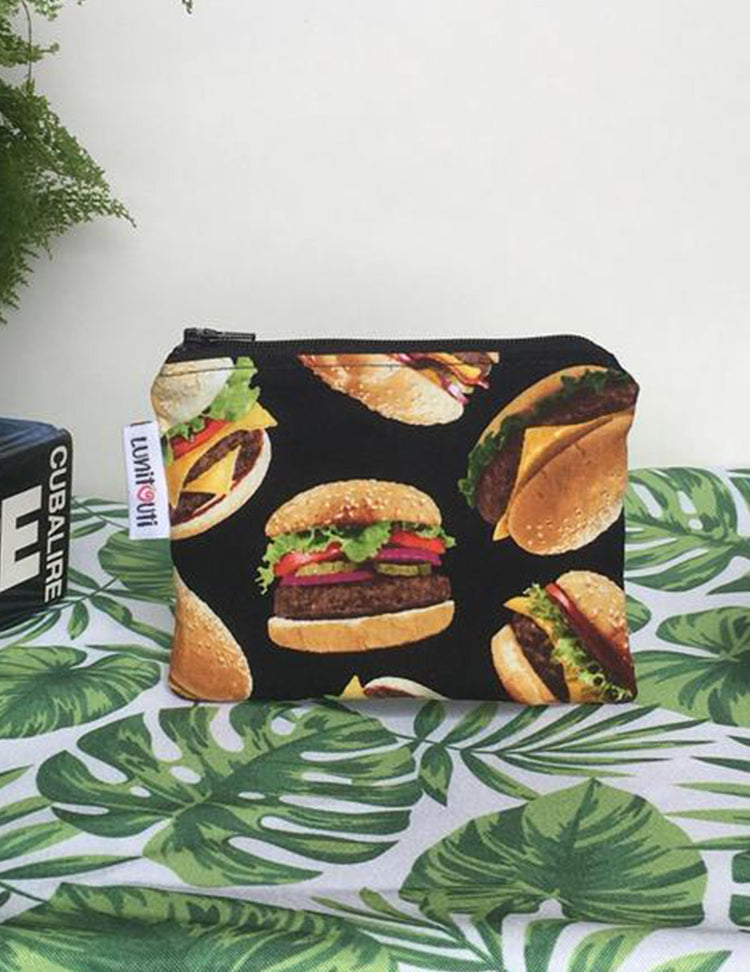 Sac à collations burgers. Vendu chez Tah-dah !