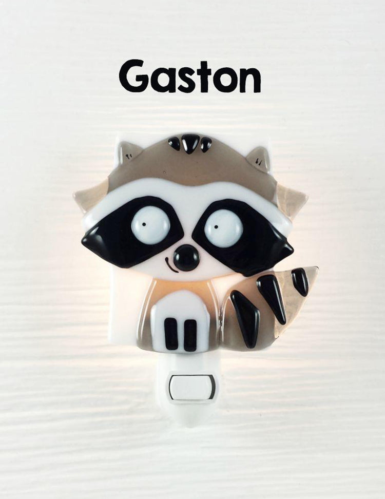 Veilleuse en verre Raton-laveur pour enfants. Vendue chez Tah-dah !