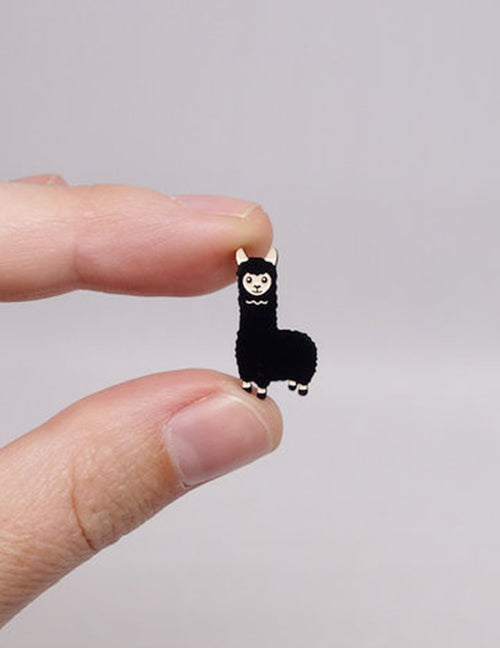 Boucles d'oreilles - Lama noir