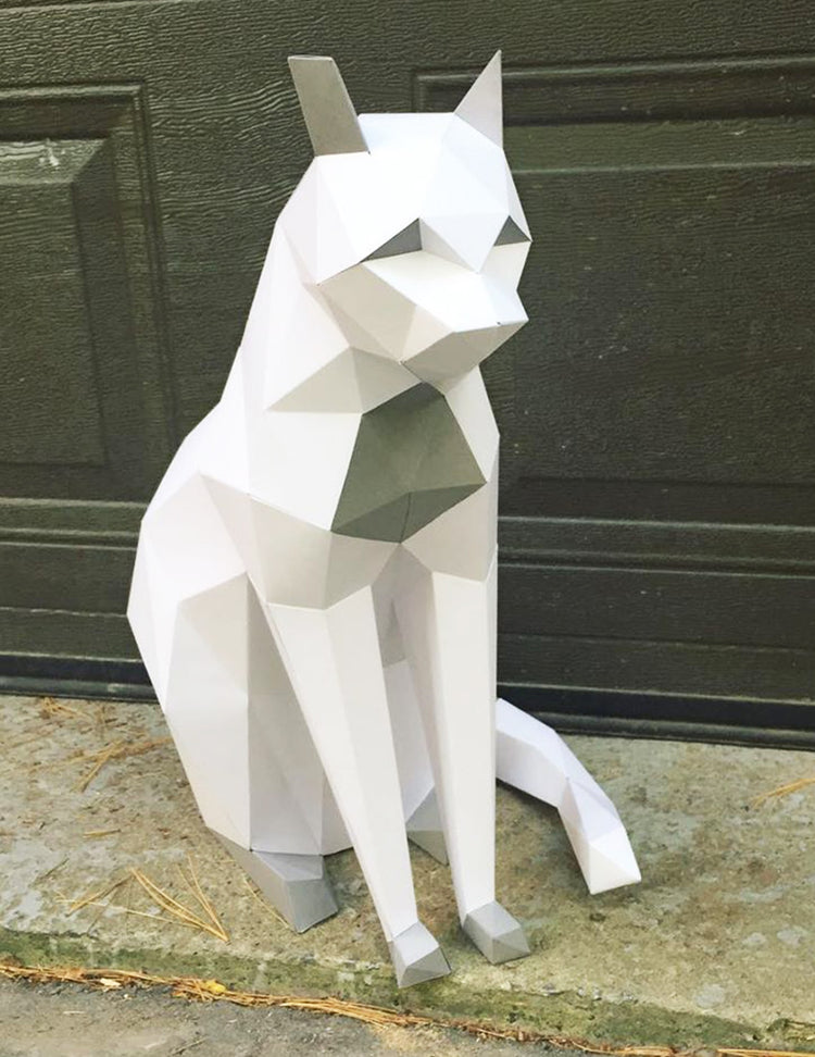 Casse-tête 3D chat assis. Vendu chez Tah-dah !
