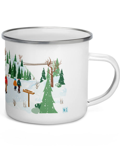 Tasse en émail région du Québec - L'Abitibi-Temiscamingue. Vendue chez Tah-dah !