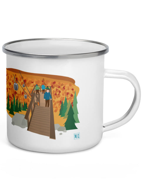 Tasse en émail région du Québec - Les Cantons-de-l'Est. Vendue chez Tah-dah !