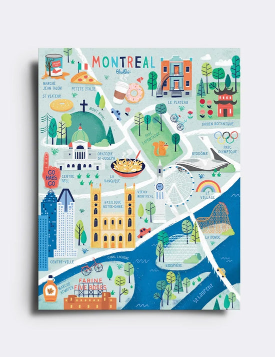 Carte postale - Carte de Montréal
