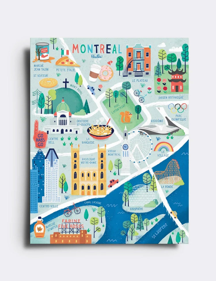 Carte postale - Carte de Montréal. Vendue chez Tah-dah !