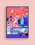 Affiche -  Montréal en rose