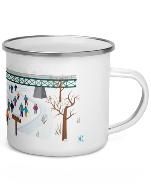 Tasse en émail région du Québec - Lanaudière. Vendue chez Tah-dah !