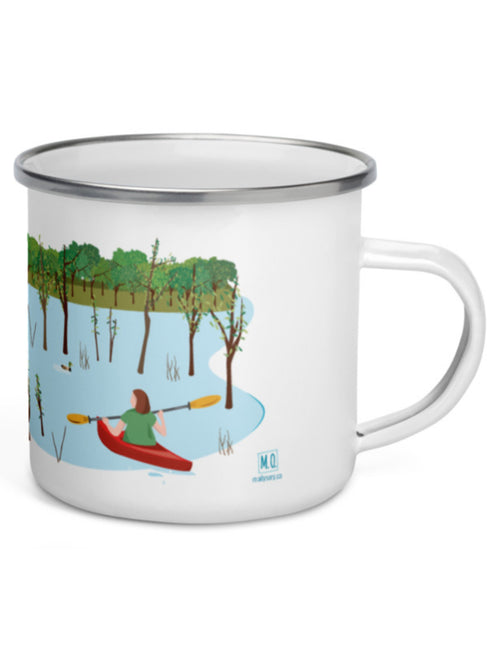 Tasse en émail région du Québec - Laval. Vendue chez Tah-dah !