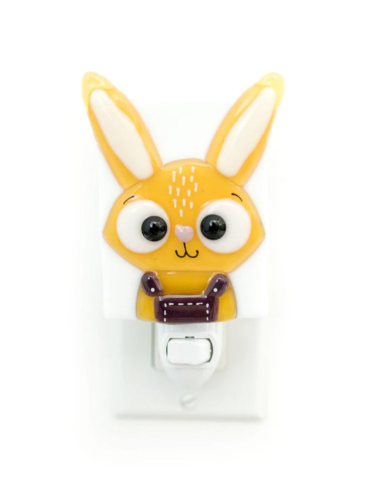 Veilleuse en verre pour enfant. Marcel le lapin. Vendue chez Tah-dah !