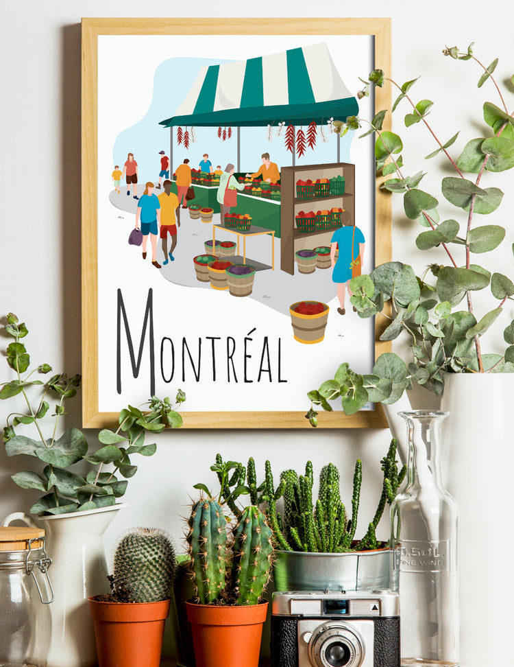 Affiche - Montréal, Marché Jean-Talon. Vendue chez Tah-dah !