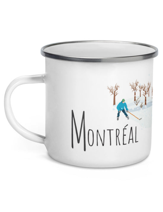 Tasse en émail - Montréal en hiver - Hockey