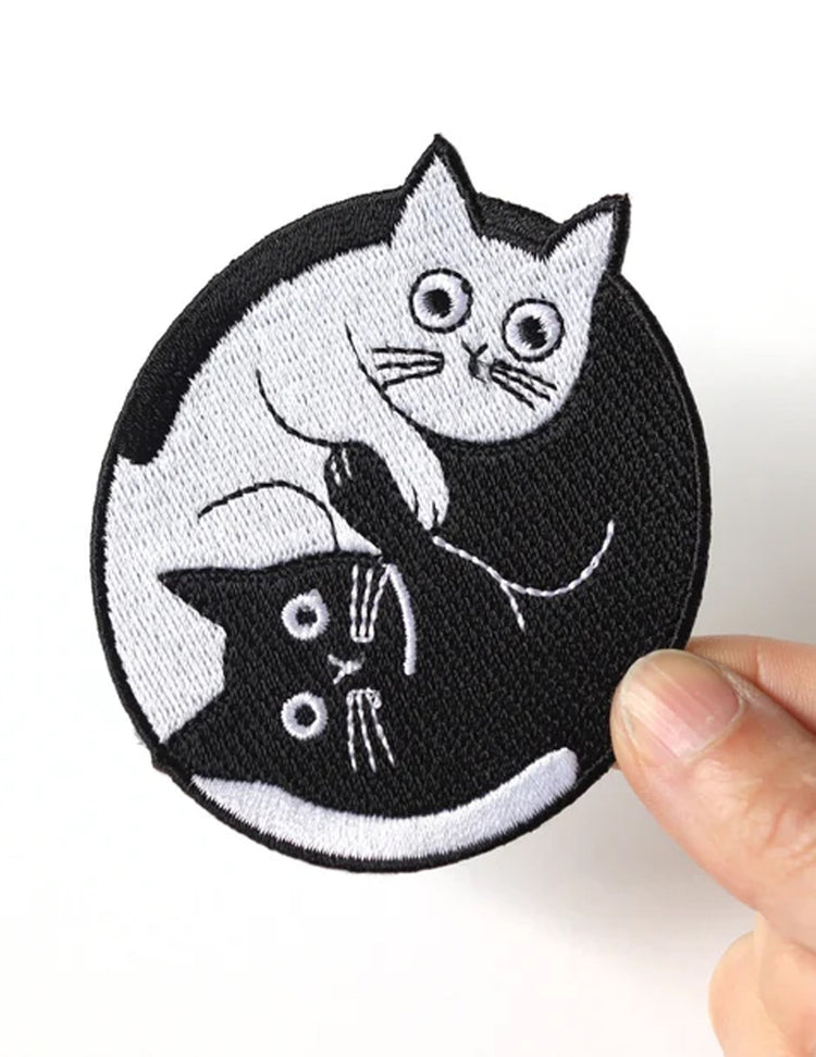 Patch brodé - Chat Yin et Yang