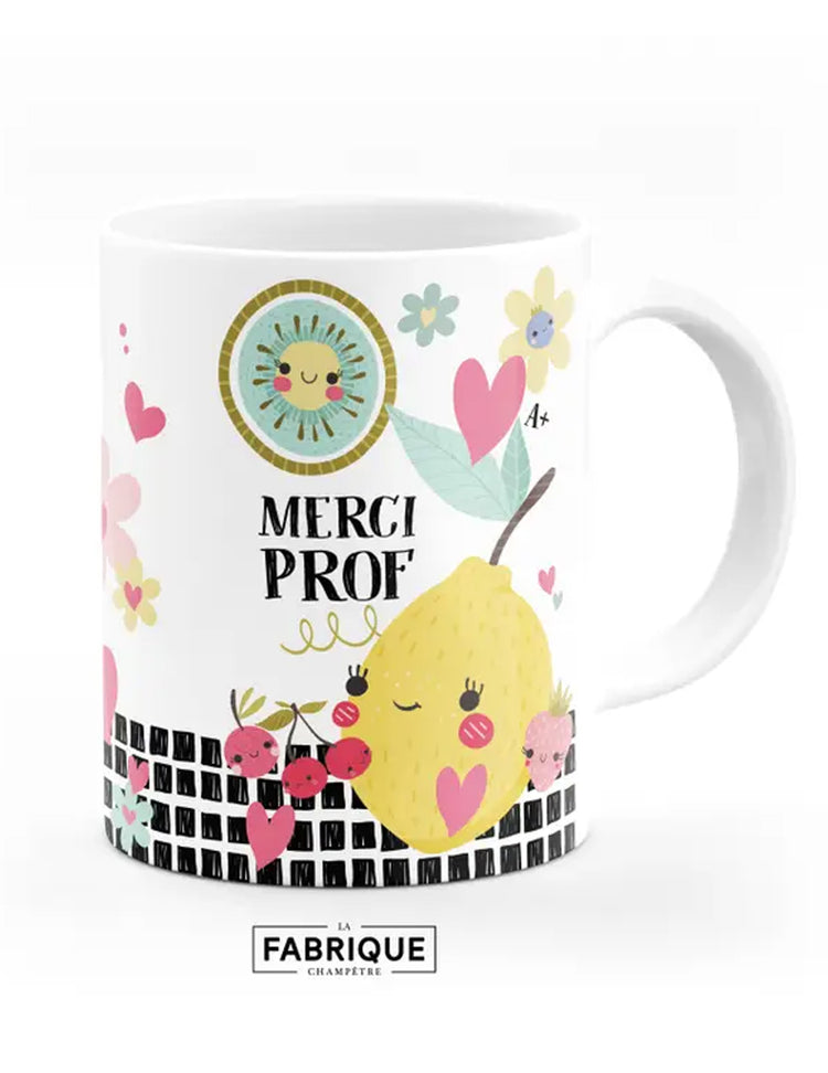 Tasse en céramique - Merci Prof. Vendue chez Tah-dah !