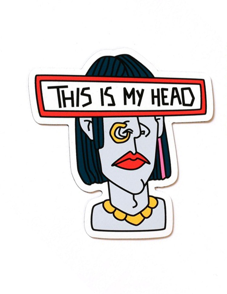 Des aimants et des autocollants pour tous les goûts ! This is my head. Vendus chez« Tah-dah !