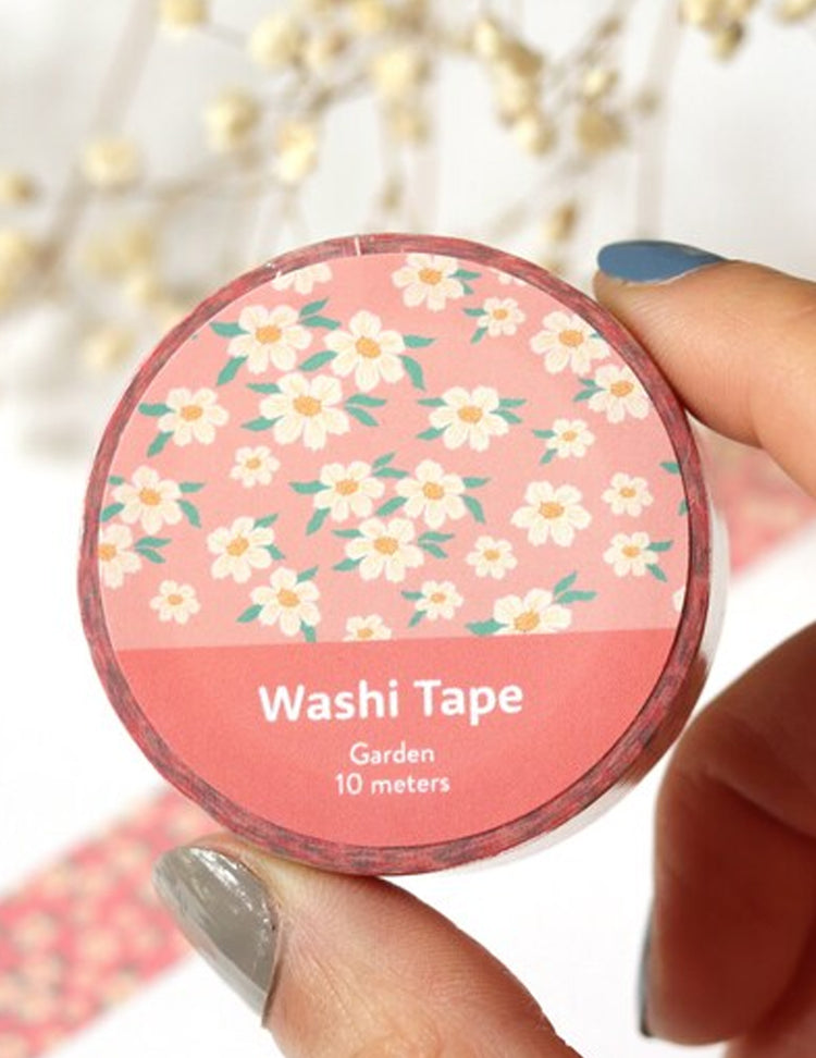 Du ruban adhésif washi pour vos cahiers de notes ou même votre bullet journal ! Jardin rose. Vendu chez Tah-dah !