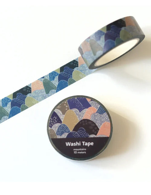 Du ruban adhésif washi pour vos cahiers de notes ou même votre bullet journal ! Montagnes. Vendu chez Tah-dah !