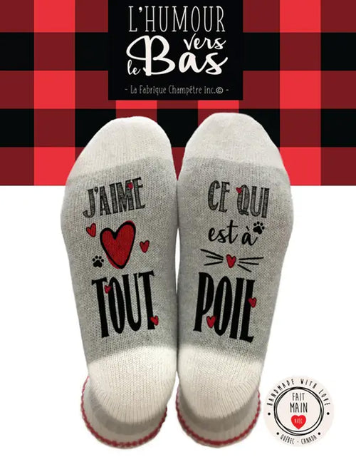 Bas de laine humoristiques - J'aime tout ce qui est à poil!