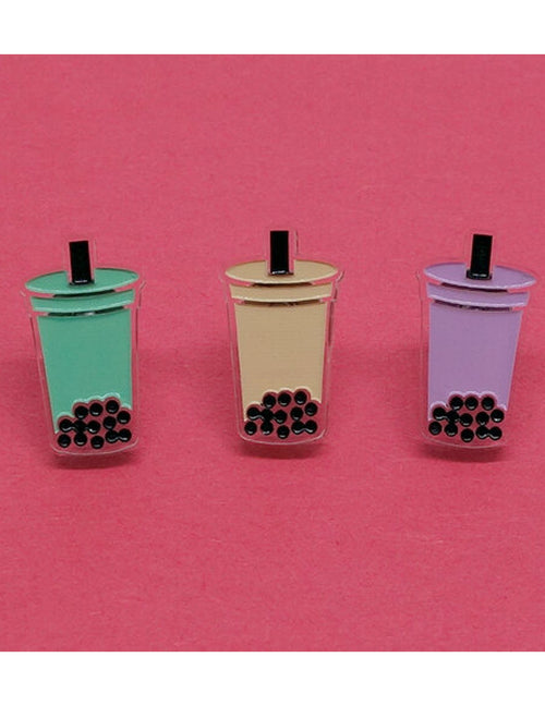 Ces boucles d'oreilles lilipop attireront des sourires! Thé aux bulles. Bubble tea. Vendues chez Tah-dah !