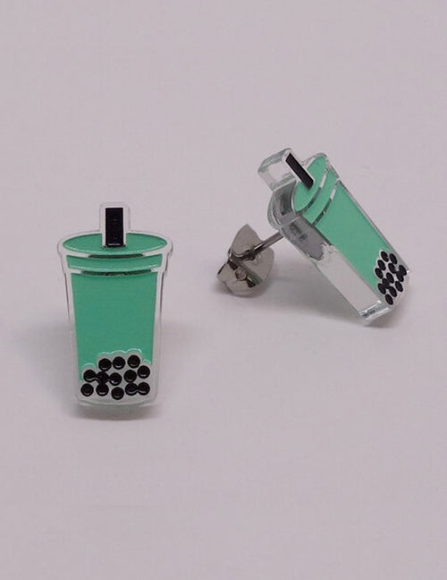Ces boucles d'oreilles lilipop attireront des sourires! Thé aux bulles. Bubble tea. Vendues chez Tah-dah !