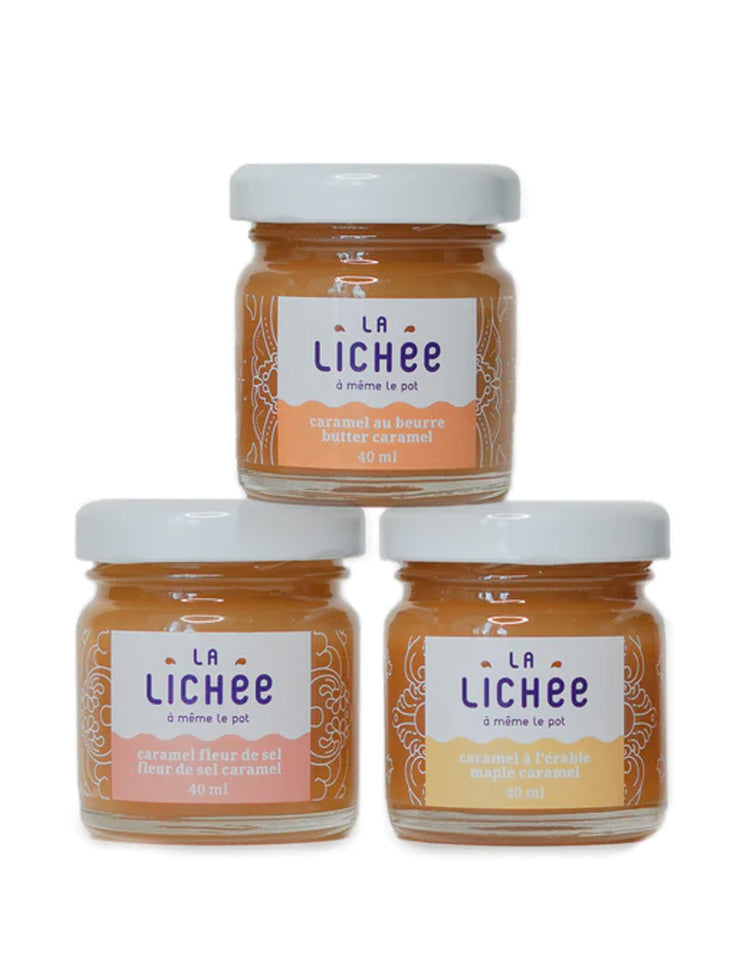 Trio Caramel - Beurre, Fleur de sel et Érable. Vendu chez Tah-dah !