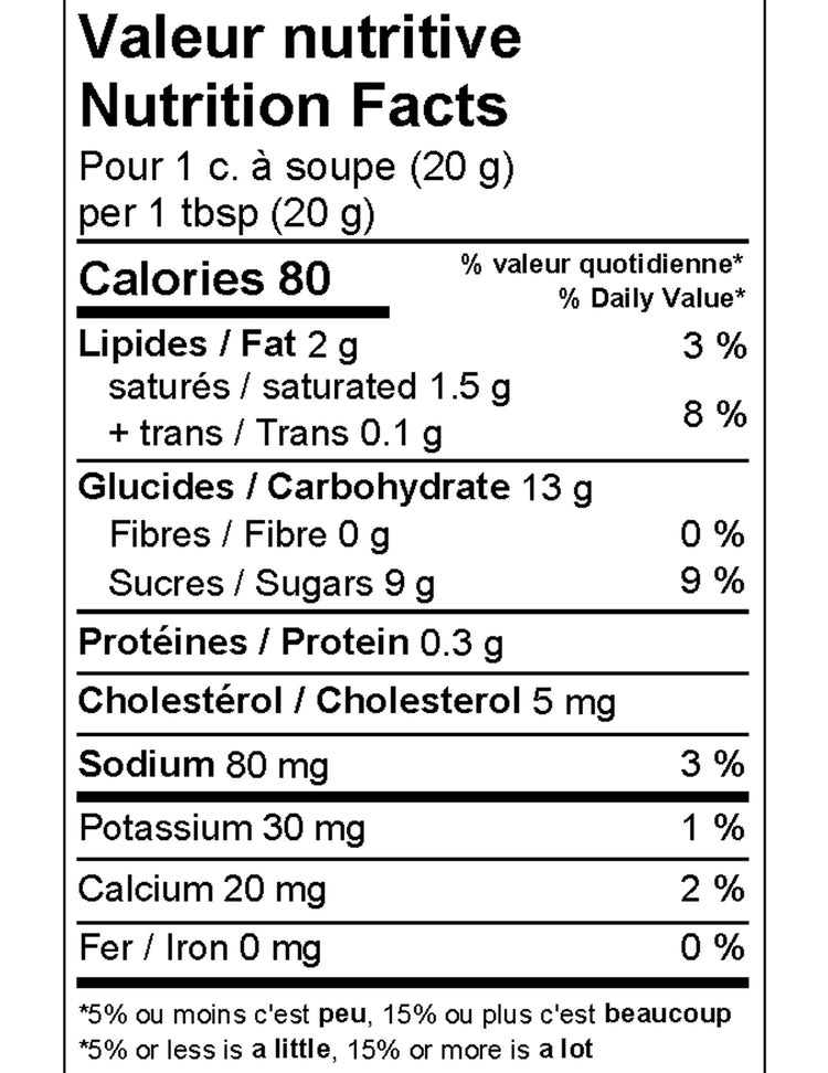 Caramel - Whisky et Érable. Vendu chez Tah-dah !