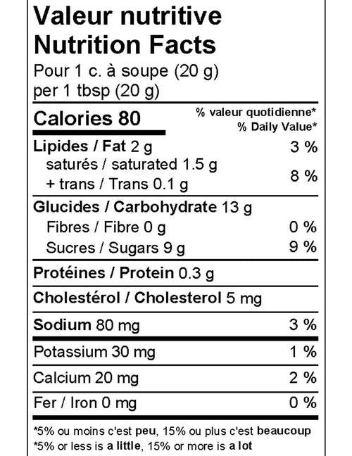 Caramel - Whisky et Érable. Vendu chez Tah-dah !