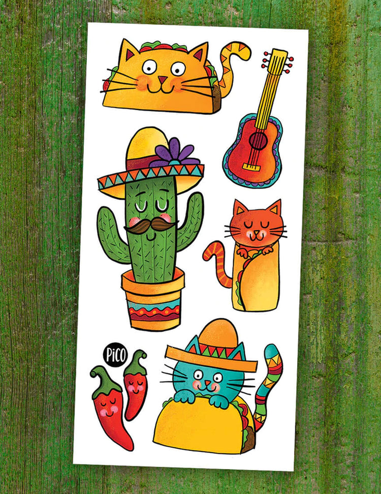 Tatouages temporaires pour enfants. Chatacos. Vendus chez Tah-dah !