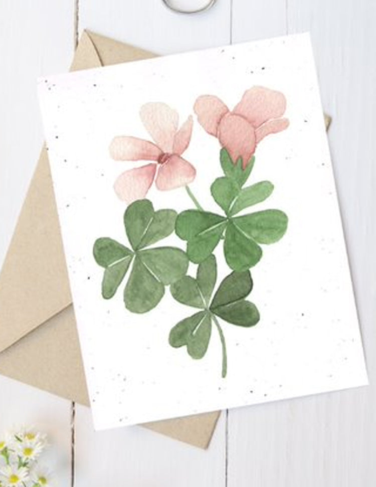 Carte de souhaits plantable - Trèfles. Vendue chez Tah-dah !
