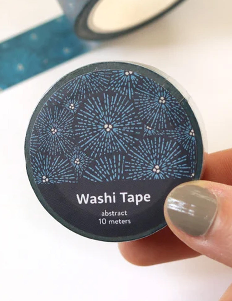 Du ruban adhésif washi pour vos cahiers de notes ou même votre bullet journal ! Abstrait bleu. Vendu chez Tah-dah !