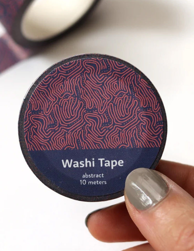 Du ruban adhésif washi pour vos cahiers de notes ou même votre bullet journal ! Abstrait rouge. Vendu chez Tah-dah !