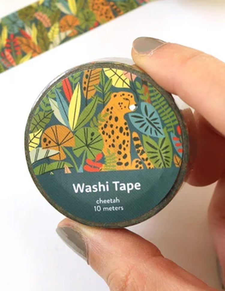 Du ruban adhésif washi pour vos cahiers de notes ou même votre bullet journal ! Guépard vert. Vendu chez tah-dah !