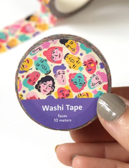 Washi tape - Visages colorés