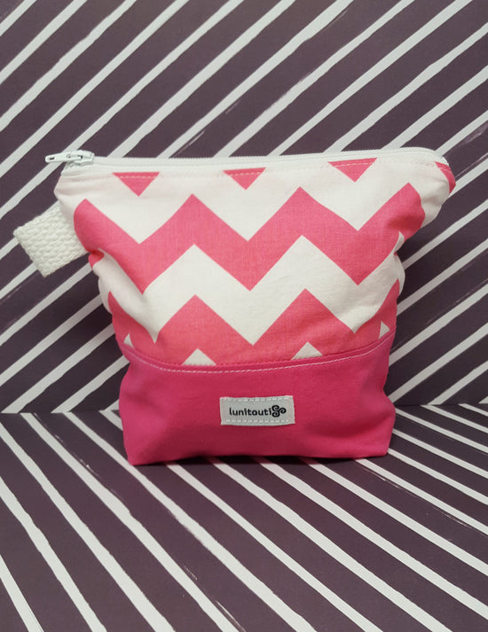 Snack bag - Pink chevron pattern