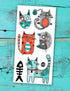 Tatouages temporaires pour enfants. Bibi le chat gris. Vendus chez Tah-dah ! 