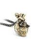 Collier petit cœur anatomique en bronze, entièrement travaillé à la main par Lost Apostle! Vendu chez Tah-dah ! 