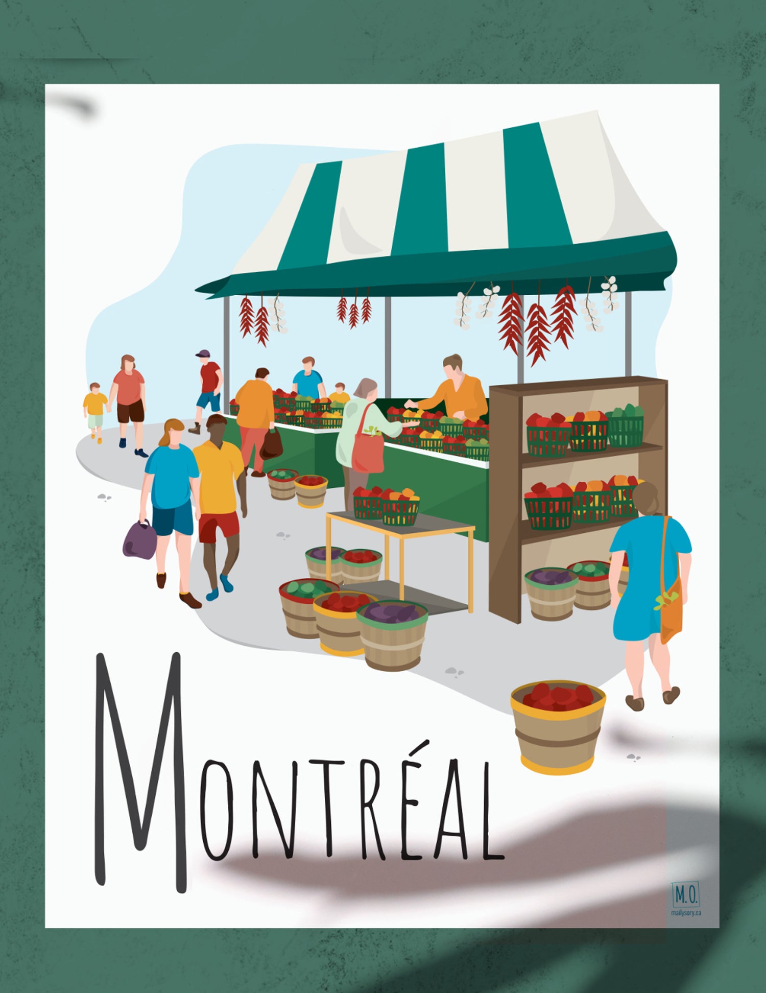 Affiche - Montréal, Marché Jean-Talon. Vendue chez Tah-dah !